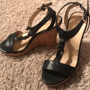 Black wedges size 7